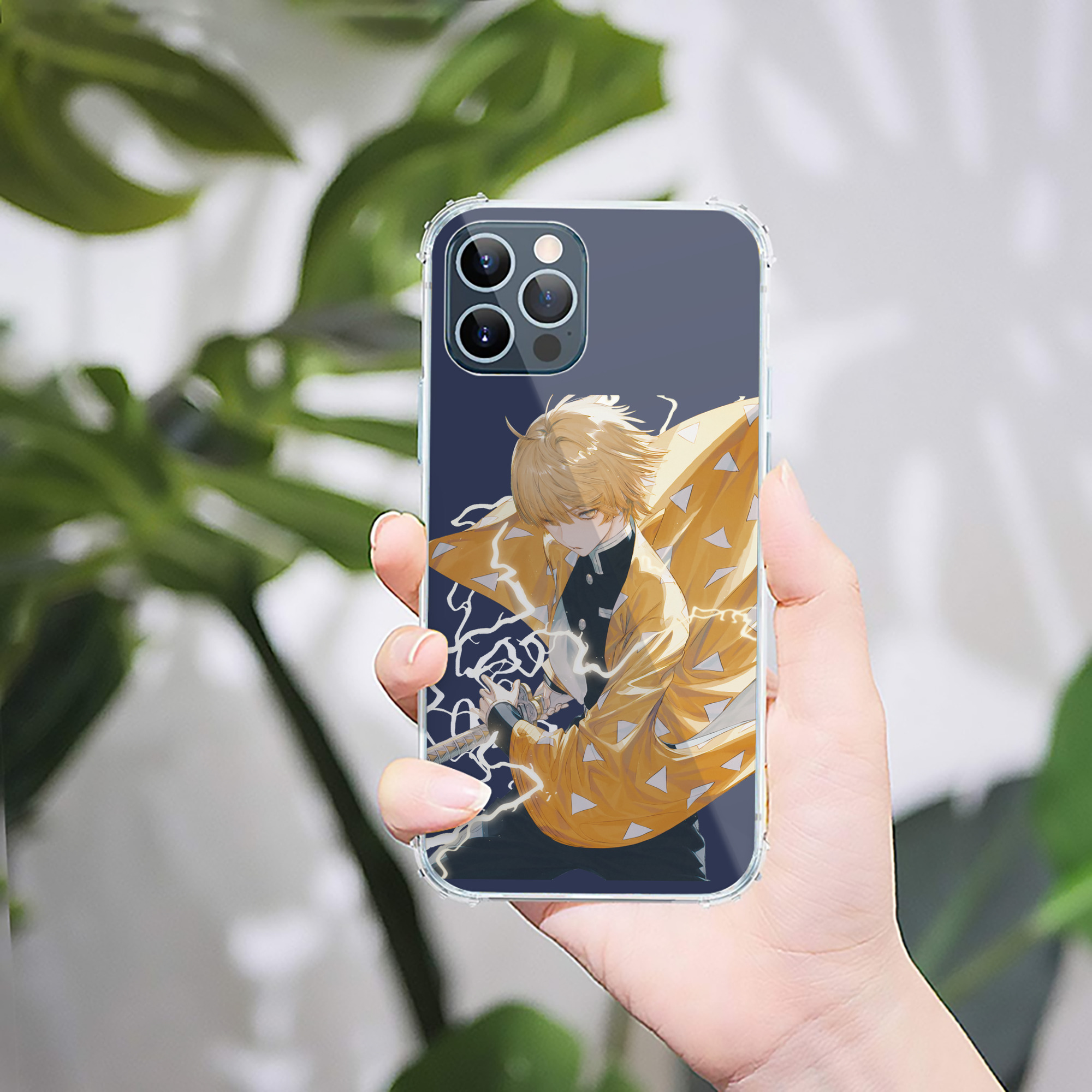 （画像用） 鬼滅の刃（きめつのやいば）我妻 善逸／あがつま ぜんいつ Agatsuma Zenitsu 【iPhone 12シリーズ対応】透明スマホケース（クリアソフトケース）